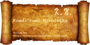 Komáromi Nikoletta névjegykártya