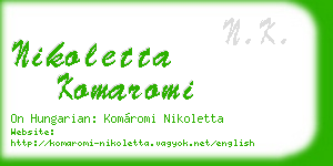 nikoletta komaromi business card